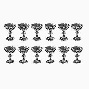 Kristallglas Champagner Coupes von Baccarat Harcourt, 1841, 12er Set
