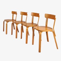 Sedie da pranzo Mid-Century di Alvar Aalto per Artek, anni '50, set di 4