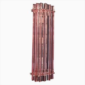 Vintage Murano Wall Sconce Pink Triedri Column Mariangela Model, 1990s