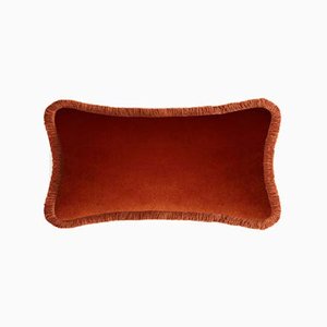 Cuscino rettangolare Happy in velluto con frange di Lo Decor