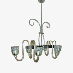 Vintage Glass Chandelier from Venini, 1940s