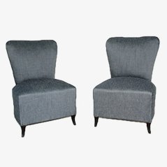 Mid-Century Italian Lounge Chairs, 1950s, Set of 2