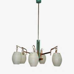 5-armige italienische Mid-Century Deckenlampe