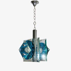 Glass and Metal Pendant Lamp from Veca, 1960s