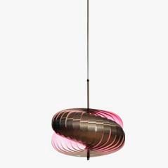 Purple Spiral Pendant Lamp by Henri Mathieu for Lyfa