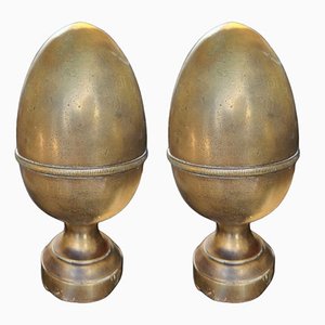 Vintage Decorative Eggs in Bronze, Spain, 1980s, Set of 2