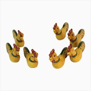 Cutlery Holders in the shape of Chicken, 1960s, Set of 7