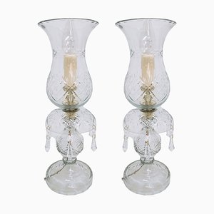Crystal Table Lamps, France, 1940s, Set of 2