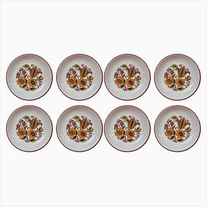 Bali Pasta Plates from Boch, Belgium, 1970s, Set of 8
