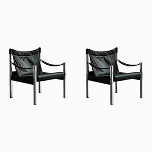 Safari Chair in Black, Set of 2