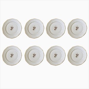 Small Astrid Anemona Dining Plates by Edward Hald, Set of 10