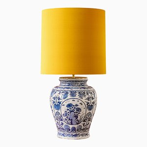Lámpara de mesa grande en azul y blanco de Delftware
