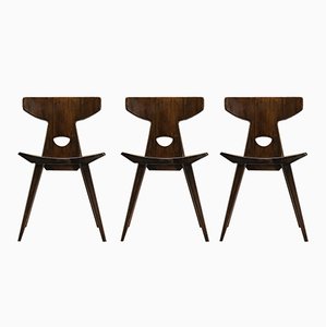 Danish Dining Chairs in Pine by Jacob Kielland-Brandt, 1960s, Set of 3