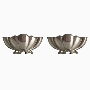 Danish Pewter Vase and Candleholder by Just Andersen, Set of 2