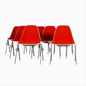Stackable DSS Chairs by Charles and Ray Eames for Herman Miller, 1970s, Set of 6