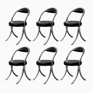 Chairs in Eco-Leather in the Style of Giotto Stoppino, 1970s, Set of 6