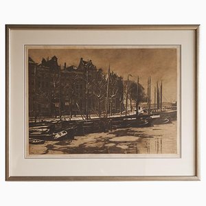 Willem Witsen, Amsterdam with Snow, Etching, 1903