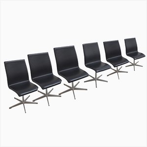 Oxford Swivel Chair by Arne Jacobsen for Fritz Hansen, 1960s, Set of 6