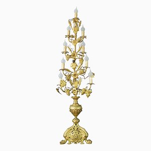 Gilt Brass and Bronze Electrified French Candelabra