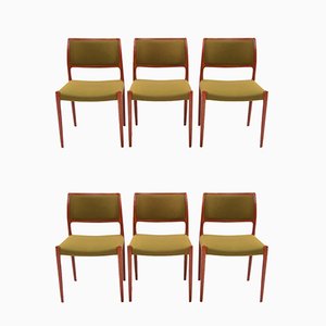 Model 80 Dining Room Chairs by Jl Moller, Denmark, 1968, Set of 6