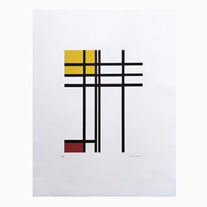 Piet Mondrian, Linienopposition, Original Lithographie, 1970er