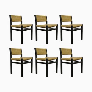 Wicker Model SE82 Dining Chairs by Martin Visser for 't Spectrum, 1970, Set of 6
