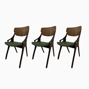 Danish Dining Chairs by Arne Hovmand Olsen, 1950s, Set of 3