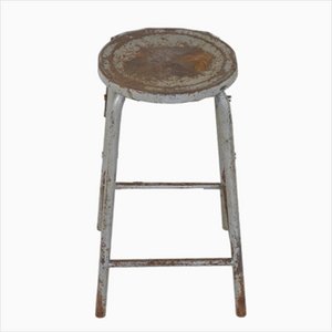 Sgabello industriale in metallo, anni '70