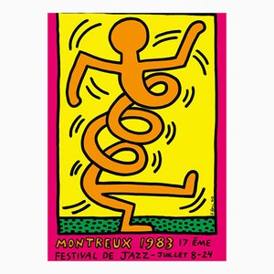 Keith Haring, Montreux Jazz Festival (Orange), 1983, Screenprint
