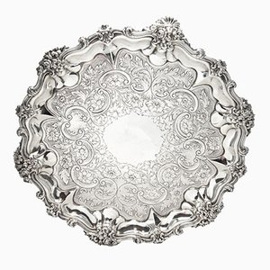 Bandeja de camarero plana de plata esterlina William IV, Londres, 1831