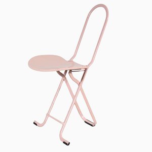 Pink Folding Chair by Gastone Rinaldi for Thema, Italy, 1970s