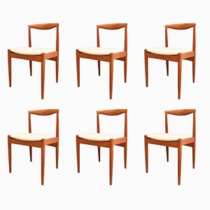 Dining Chairs in Teak by Arne Vodder for Vamo Sønderborg, Denmark, 1960s, Set of 6