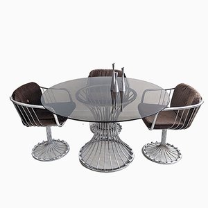Space Age Esszimmer Set Tacke zugeschrieben, 1970er, 4 . Set
