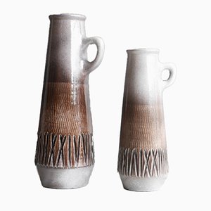 Mid-Century Modern Art Keramikvasen von Ingrid Atterberg für Upsala-Ekeby, 1970er, 2er Set