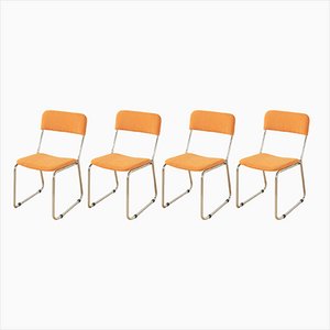 Chrome Plated Steel Chairs, 1970s, Set of 4