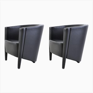 Vintage Rich Leather Armchairs by Antonio Citterio for Moroso, 1989, Set of 2