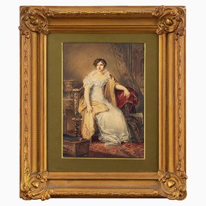 James Stephanoff, Portrait of Miss Smomernove, 1811, Gouache & Watercolor, Framed