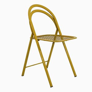 Italian Yellow Folding Metal Chair, 1970s
