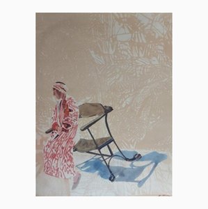 Sam Szafran, Lilette at Gaudi's Chair, 2010, Original Lithograph