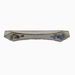 Porzellan Messerablage mit Blumen & Goldrand von Meissen, Deutschland, 1900er