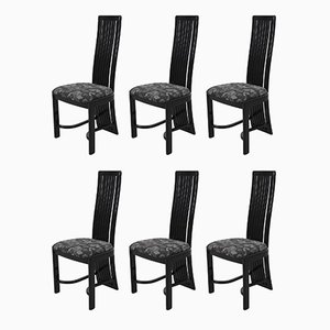 Italian Style Black Chairs, Set of 6