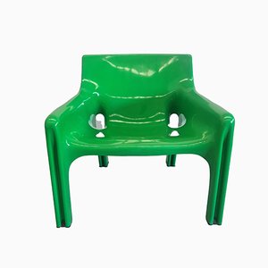 Sedia Space Age in plastica verde di Vico Magistretti per Artemide, anni '70