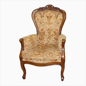 Baroque Orange-Brown Armchair in the style of Chippendale, 1970s