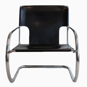 Vintage Chrome Leather Easy Chair from Arrben Italy