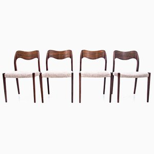 Danish Model 71 Dining Chairs by Niels O. Møller, 1960s, Set of 4