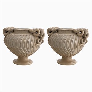 Large Terracotta Pots in the Taste of Ancient Rome, Set of 2
