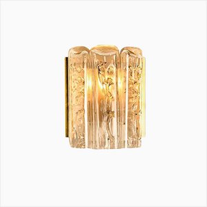 Glass and Brass Wall Sconce by Doria, 1960