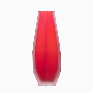 Gemella Red Vase by Alessandro Mendini for Purho Murano