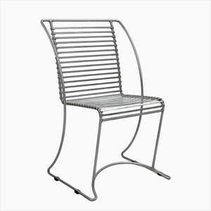 Metal Wire Dining Chair attributed to Till Behrens for Schlubach, Germany, 1980s