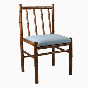 Chaise en Bois Faux Bambou, France, 1970s